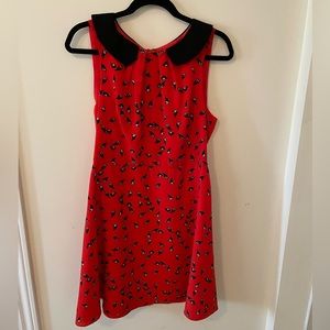 Darling Clothing A-line skater dress, bird pattern, sz XL, fits like L
